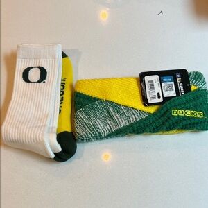 Oregon Ducks Green and Yellow Socks and Headband